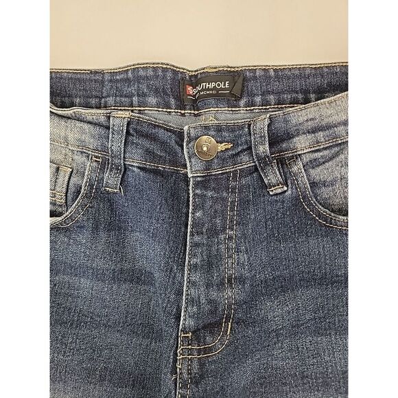 Vintage Southpole Bermuda Jean Shorts Men's 30x11 Y2K Jorts Acid Wash Preppy - Picture 5 of 12